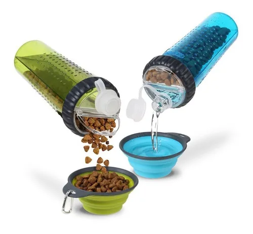 Bebedero y Portacomidas Portable 2 en 1